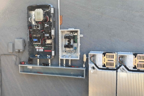 Electrical wiring for a backup battery system