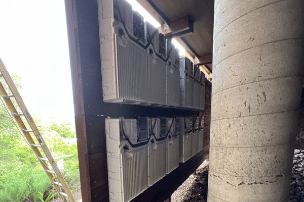 Encharge battery backup system with the cover off